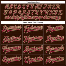 Load image into Gallery viewer, Custom Brown Crimson Vegas Gold Black-City Cream Classic Western Plaid 3D Pattern Design Bomber Full-Snap Varsity Letterman Jacket
