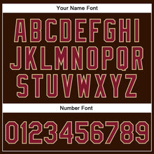 Load image into Gallery viewer, Custom Brown Crimson Vegas Gold Black-City Cream Classic Western Plaid 3D Pattern Design Bomber Full-Snap Varsity Letterman Jacket
