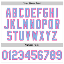 Load image into Gallery viewer, Custom White Light Blue Pink-Medium Pink Classic Western Plaid 3D Pattern Design Bomber Full-Snap Varsity Letterman Jacket
