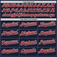 Load image into Gallery viewer, Custom Navy Maroon-Cream Bomber Full-Snap Varsity Letterman Hoodie Jacket
