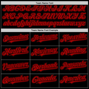 Custom Black Red Bomber Full-Snap Varsity Letterman Lapel Collar Byron Jacket