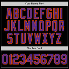 Load image into Gallery viewer, Custom Black Purple-Orange Bomber Full-Snap Varsity Letterman Lapel Collar Byron Jacket
