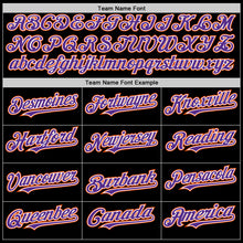 Load image into Gallery viewer, Custom Black Purple-Orange Bomber Full-Snap Varsity Letterman Two Tone Lapel Collar Byron Jacket
