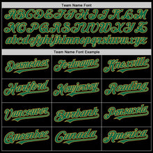 Load image into Gallery viewer, Custom Black Kelly Green-Old Gold Bomber Full-Snap Varsity Letterman Two Tone Lapel Collar Byron Jacket
