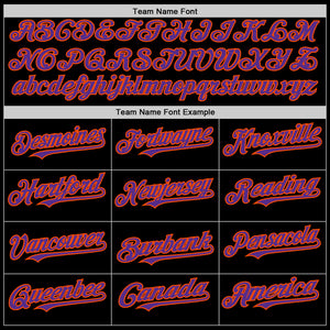 Custom Black Purple-Orange Bomber Full-Snap Varsity Letterman Two Tone Lapel Collar Byron Jacket