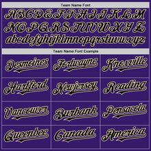 Load image into Gallery viewer, Custom Purple Black-Cream Bomber Full-Snap Varsity Letterman Hoodie Jacket
