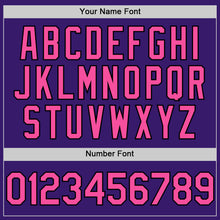 Load image into Gallery viewer, Custom Purple Pink Light Blue-Black Bomber Full-Snap Varsity Letterman Two Tone Hoodie Jacket
