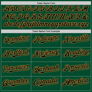 Custom Kelly Green Black-Old Gold Bomber Full-Snap Varsity Letterman Hoodie Jacket