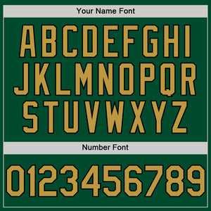 Custom Kelly Green Old Gold-Black Bomber Full-Snap Varsity Letterman Two Tone Hoodie Jacket
