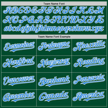 Load image into Gallery viewer, Custom Kelly Green Powder Blue-White Bomber Full-Snap Varsity Letterman Two Tone Hoodie Jacket
