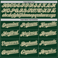 Load image into Gallery viewer, Custom Green Cream Bomber Full-Snap Varsity Letterman Hoodie Jacket
