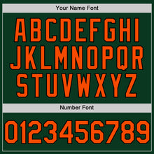 Load image into Gallery viewer, Custom Green Orange-Black Bomber Full-Snap Varsity Letterman Hoodie Jacket
