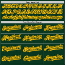 Load image into Gallery viewer, Custom Green Gold Bomber Full-Snap Varsity Letterman Hoodie Jacket
