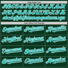 Load image into Gallery viewer, Custom Green Aqua-White Bomber Full-Snap Varsity Letterman Hoodie Jacket
