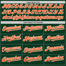 Load image into Gallery viewer, Custom Green Orange-White Bomber Full-Snap Varsity Letterman Hoodie Jacket
