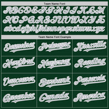 Load image into Gallery viewer, Custom Green Gray-White Bomber Full-Snap Varsity Letterman Hoodie Jacket

