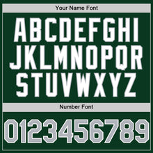Load image into Gallery viewer, Custom Green Gray-White Bomber Full-Snap Varsity Letterman Hoodie Jacket
