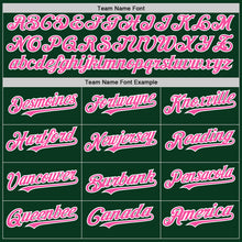 Load image into Gallery viewer, Custom Green Pink-White Bomber Full-Snap Varsity Letterman Hoodie Jacket
