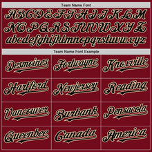 Load image into Gallery viewer, Custom Crimson Black-Cream Bomber Full-Snap Varsity Letterman Hoodie Jacket
