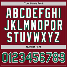 Load image into Gallery viewer, Custom Crimson Kelly Green-White Bomber Full-Snap Varsity Letterman Two Tone Hoodie Jacket
