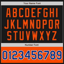 Load image into Gallery viewer, Custom Black Royal-Orange Bomber Varsity Letterman Two Tone Zipper Jacket
