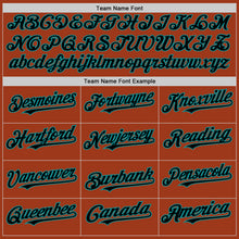 Load image into Gallery viewer, Custom Texas Orange Black-Teal Bomber Full-Snap Varsity Letterman Two Tone Hoodie Jacket
