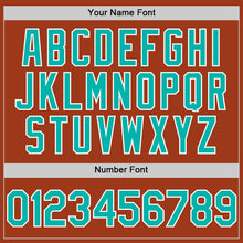 Load image into Gallery viewer, Custom Texas Orange Aqua-White Bomber Full-Snap Varsity Letterman Two Tone Hoodie Jacket
