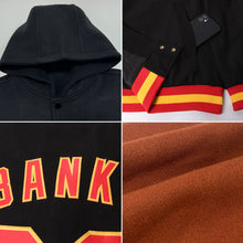 Load image into Gallery viewer, Custom Texas Orange White-Gray Bomber Full-Snap Varsity Letterman Two Tone Hoodie Jacket
