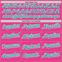Load image into Gallery viewer, Custom Pink Teal-White Bomber Full-Snap Varsity Letterman Hoodie Jacket

