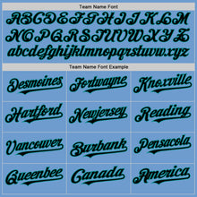 Load image into Gallery viewer, Custom Light Blue Black-Teal Bomber Full-Snap Varsity Letterman Hoodie Jacket
