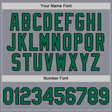 Load image into Gallery viewer, Custom Gray Kelly Green Black-Cream Bomber Full-Snap Varsity Letterman Hoodie Jacket
