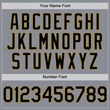 Load image into Gallery viewer, Custom Gray Black-Old Gold Bomber Full-Snap Varsity Letterman Hoodie Jacket
