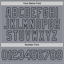 Load image into Gallery viewer, Custom Gray Black Bomber Full-Snap Varsity Letterman Hoodie Jacket
