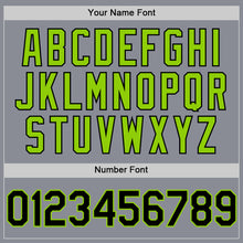 Load image into Gallery viewer, Custom Gray Black-Neon Green Bomber Full-Snap Varsity Letterman Hoodie Jacket
