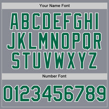 Load image into Gallery viewer, Custom Gray Kelly Green-White Bomber Full-Snap Varsity Letterman Hoodie Jacket
