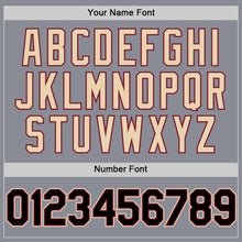 Load image into Gallery viewer, Custom Gray Black Crimson-City Cream Bomber Full-Snap Varsity Letterman Hoodie Jacket
