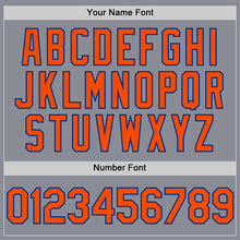 Load image into Gallery viewer, Custom Gray Orange-Royal Bomber Full-Snap Varsity Letterman Hoodie Jacket
