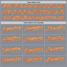 Load image into Gallery viewer, Custom Gray Kelly Green-Orange Bomber Full-Snap Varsity Letterman Hoodie Jacket
