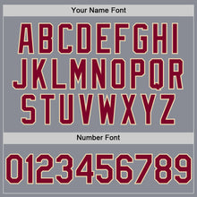 Load image into Gallery viewer, Custom Gray Maroon-Cream Bomber Full-Snap Varsity Letterman Hoodie Jacket
