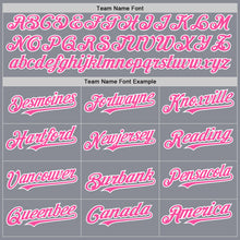 Load image into Gallery viewer, Custom Gray Pink-White Bomber Full-Snap Varsity Letterman Hoodie Jacket
