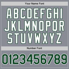 Load image into Gallery viewer, Custom Gray Green-White Bomber Full-Snap Varsity Letterman Two Tone Hoodie Jacket
