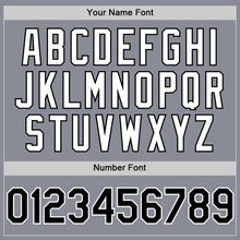 Load image into Gallery viewer, Custom Gray Black-White Bomber Full-Snap Varsity Letterman Two Tone Hoodie Jacket
