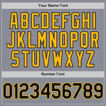 Load image into Gallery viewer, Custom Gray Black-Gold Bomber Full-Snap Varsity Letterman Two Tone Hoodie Jacket
