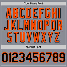 Load image into Gallery viewer, Custom Gray Black-Orange Bomber Full-Snap Varsity Letterman Two Tone Hoodie Jacket
