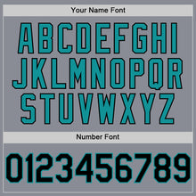 Load image into Gallery viewer, Custom Gray Black-Teal Bomber Full-Snap Varsity Letterman Two Tone Hoodie Jacket
