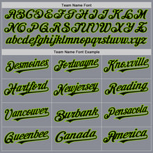 Load image into Gallery viewer, Custom Gray Black-Neon Green Bomber Full-Snap Varsity Letterman Two Tone Hoodie Jacket
