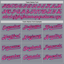 Load image into Gallery viewer, Custom Gray Light Blue Black-Pink Bomber Full-Snap Varsity Letterman Two Tone Hoodie Jacket
