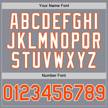 Load image into Gallery viewer, Custom Gray Orange-White Bomber Full-Snap Varsity Letterman Two Tone Hoodie Jacket
