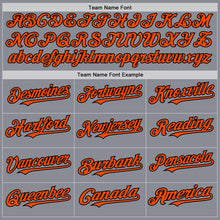 Load image into Gallery viewer, Custom Gray Orange-Black Bomber Full-Snap Varsity Letterman Two Tone Hoodie Jacket
