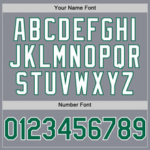 Load image into Gallery viewer, Custom Gray Kelly Green-White Bomber Full-Snap Varsity Letterman Two Tone Hoodie Jacket
